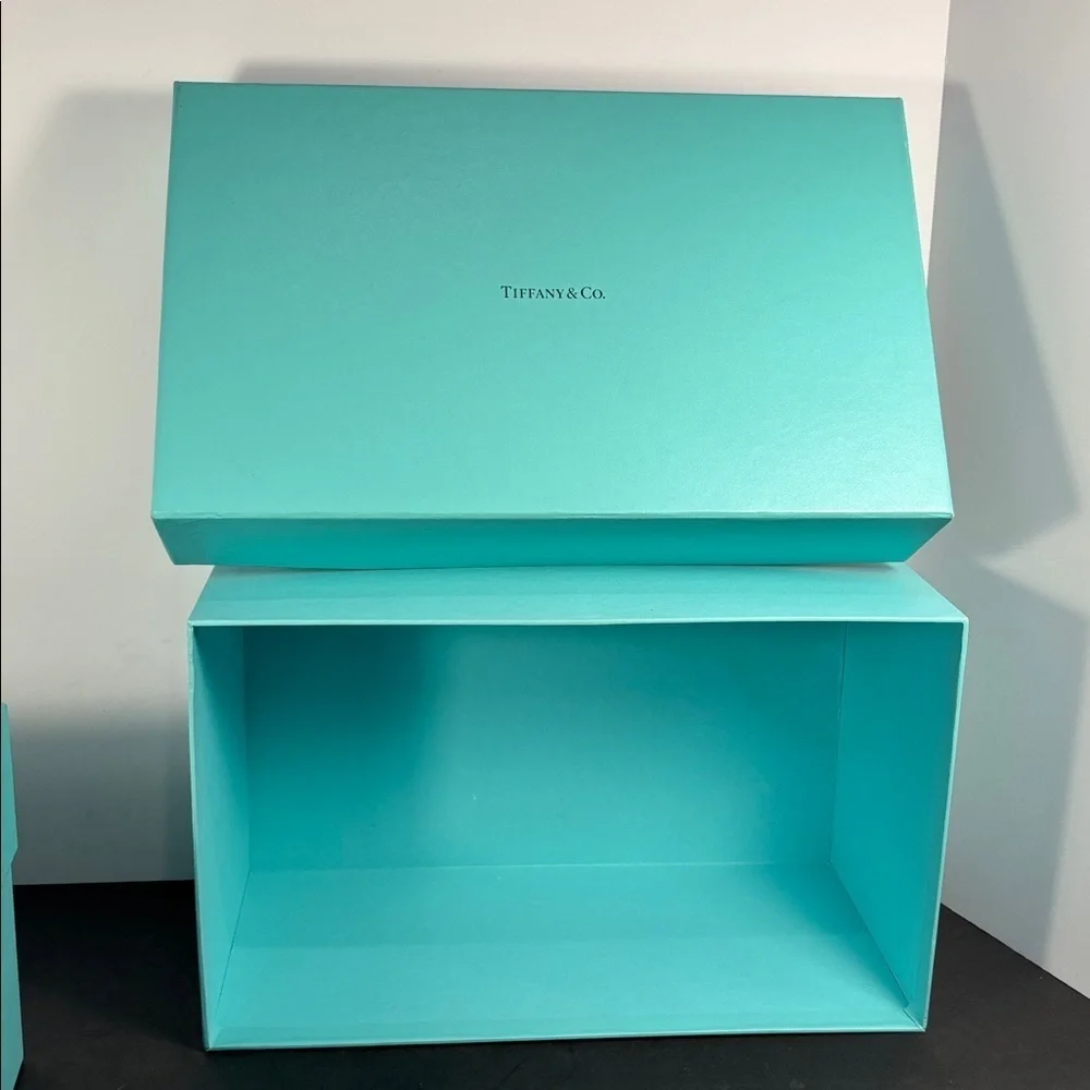 Tiffany & Co. Large Blue Storage Box Set (2) with Lids